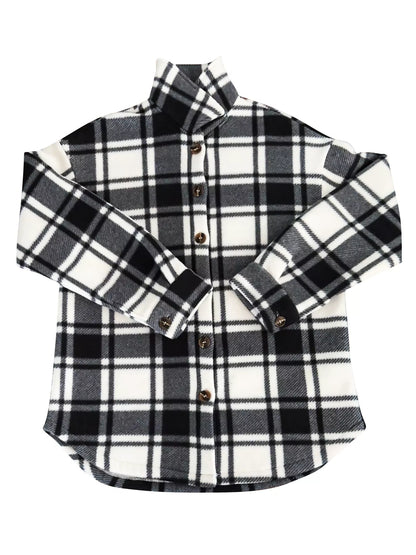 Plaid Button-Up Jacket - Tigbul's Variety Fashion Shop