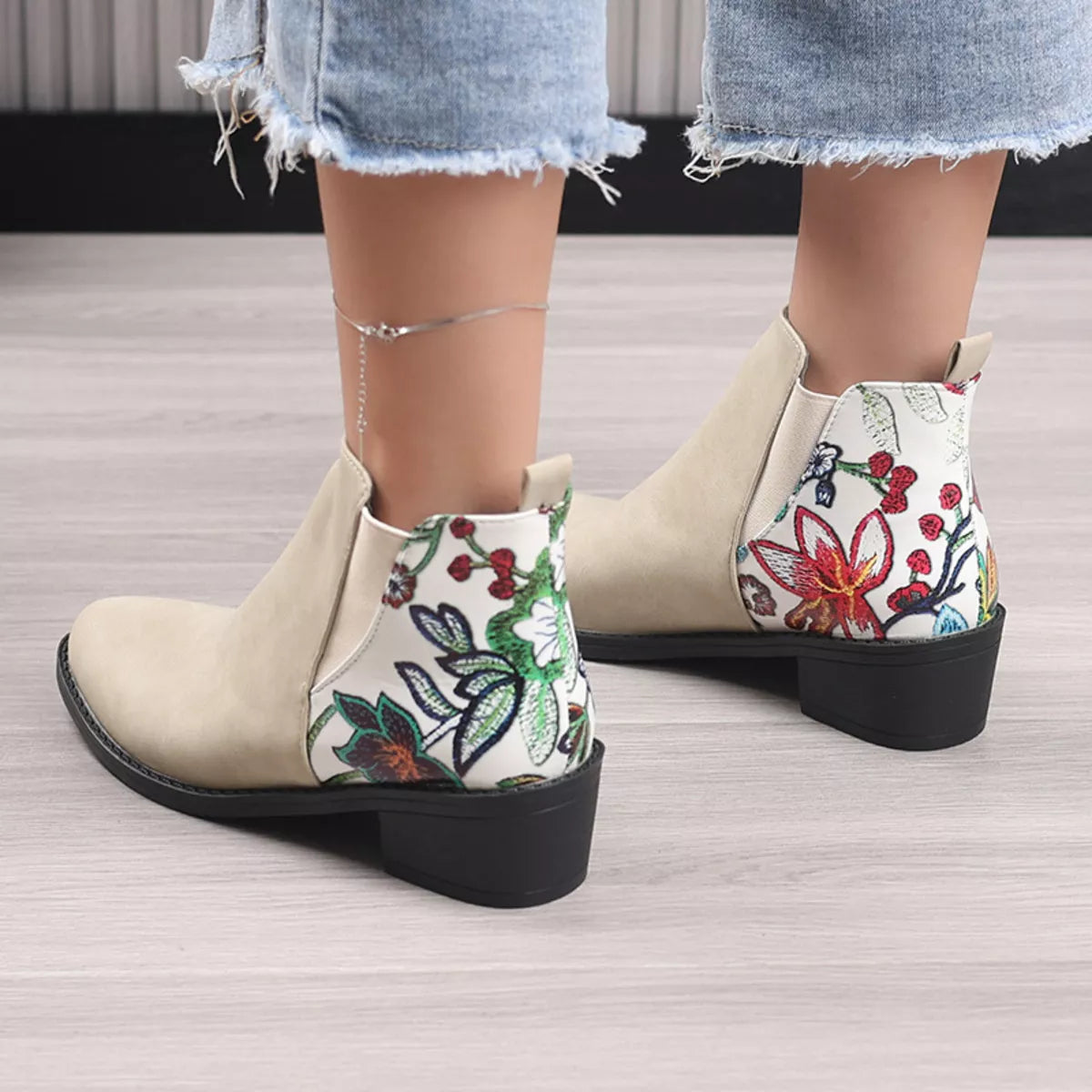 Point Toe Block Heels Ankle Boots - Tigbul's Variety Fashion Shop