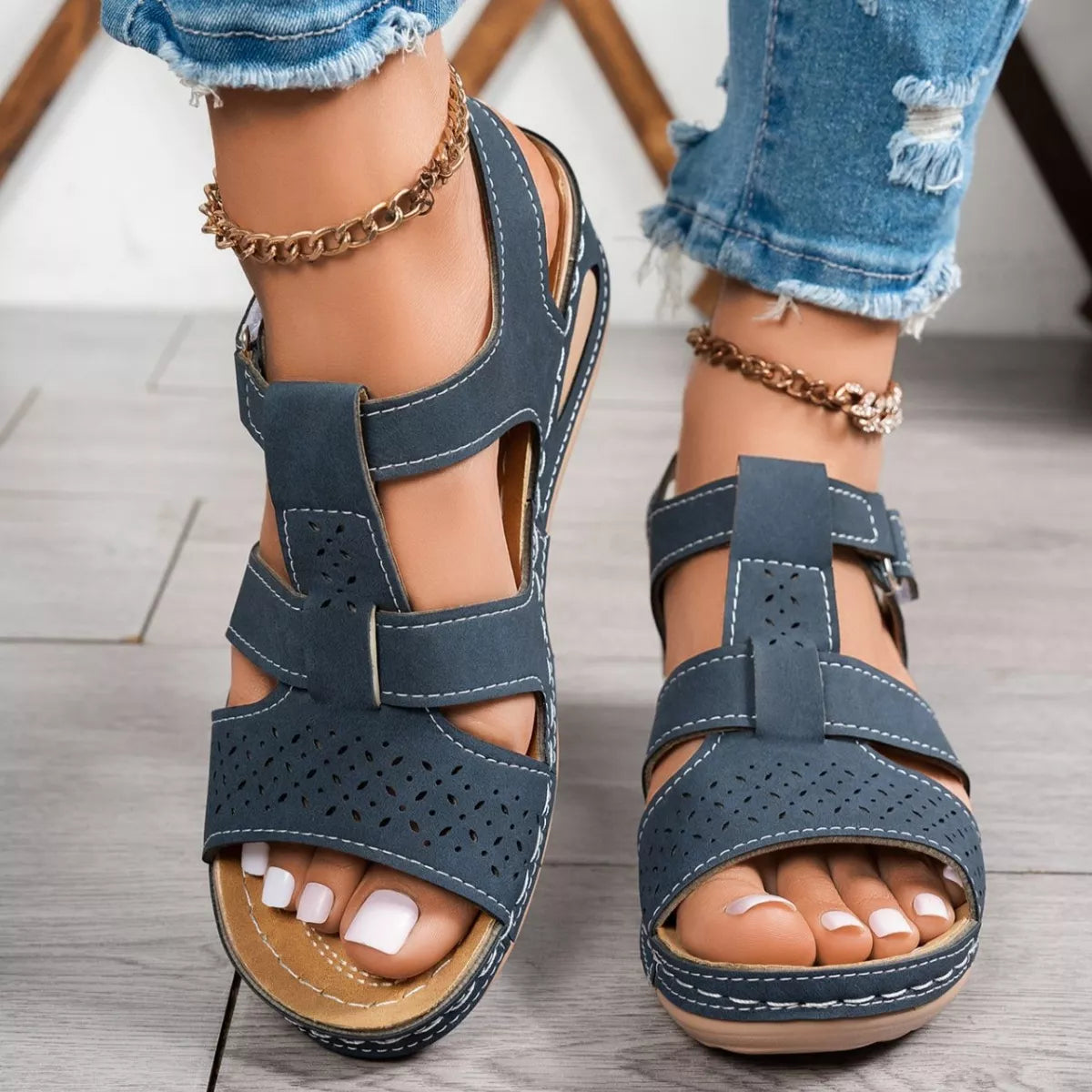 Open Toe Wedge Sandals - Tigbul's Variety Fashion Shop