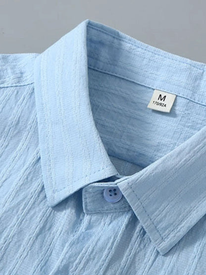 Men's Plus Size Button Up Short Sleeve Shirt - Tigbul's Variety Fashion Shop