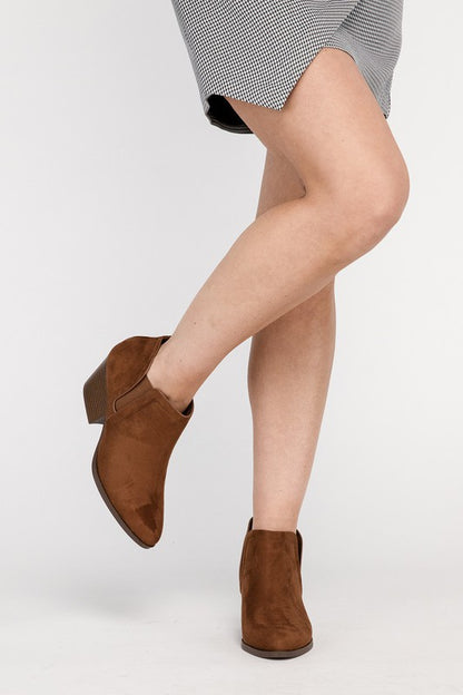 GWEN Brown Faux Suede Ankle Boots - Tigbuls Variety Fashion