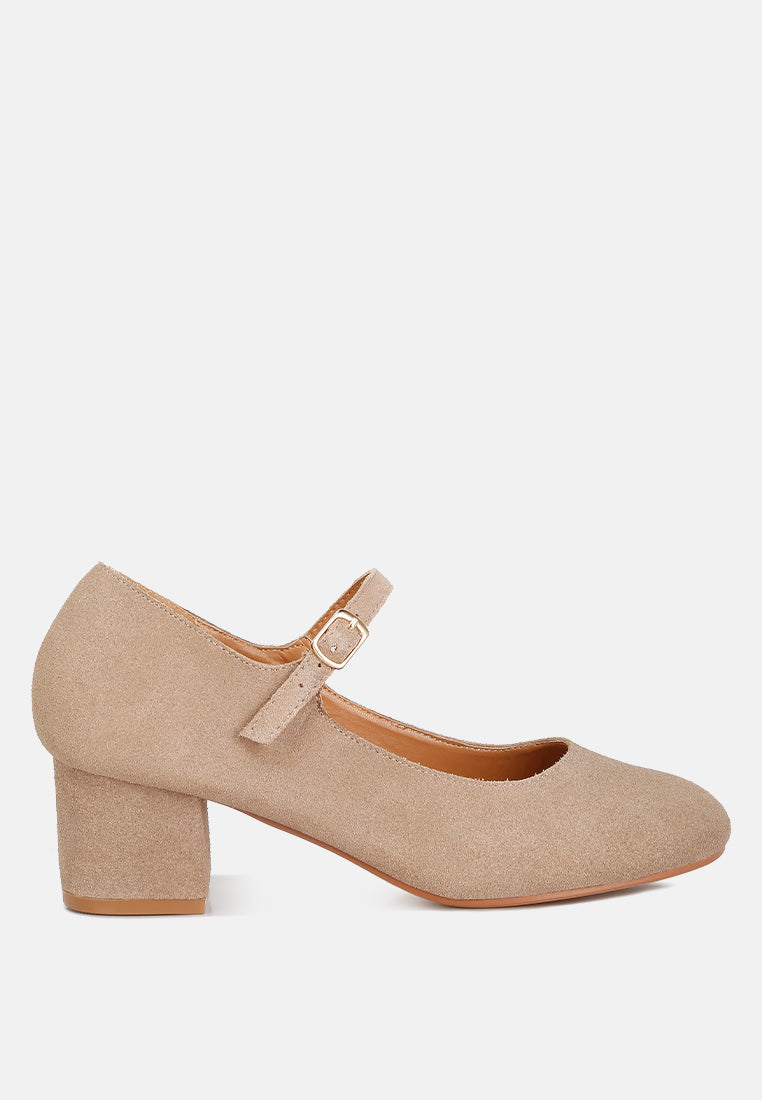 Dallin Suede Block Heel Mary Janes - Tigbul's Variety Fashion Shop
