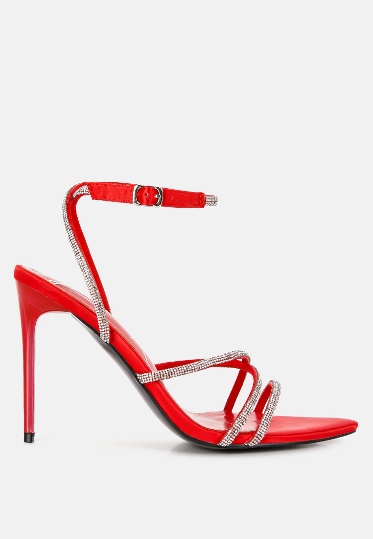 Dare Me Rhinestone Embellished Stiletto Sandals - Tigbul's Variety Fashion Shop