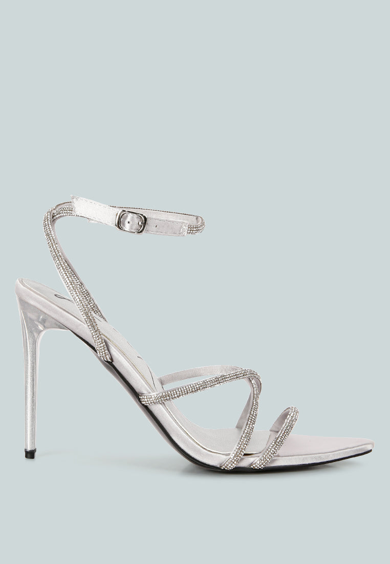 Dare Me Rhinestone Embellished Stiletto Sandals - Tigbul's Variety Fashion Shop