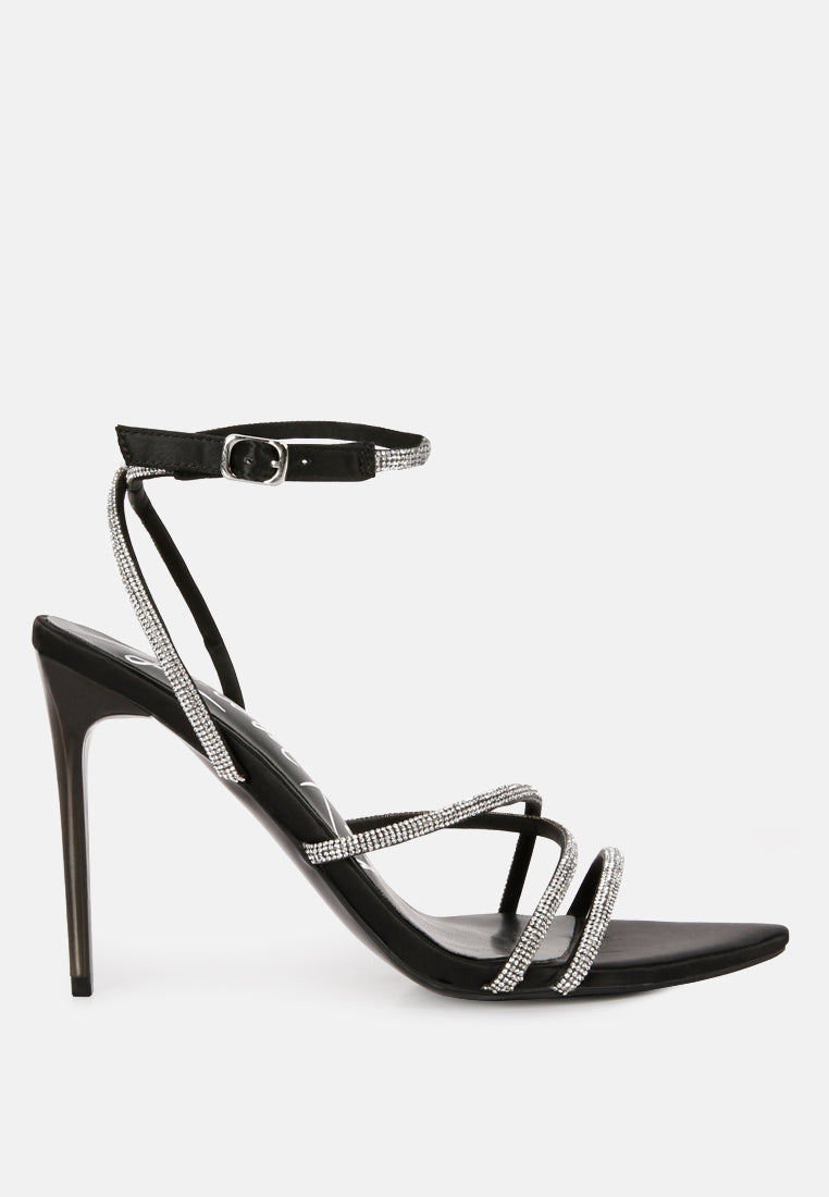 Dare Me Rhinestone Embellished Stiletto Sandals - Tigbul's Variety Fashion Shop