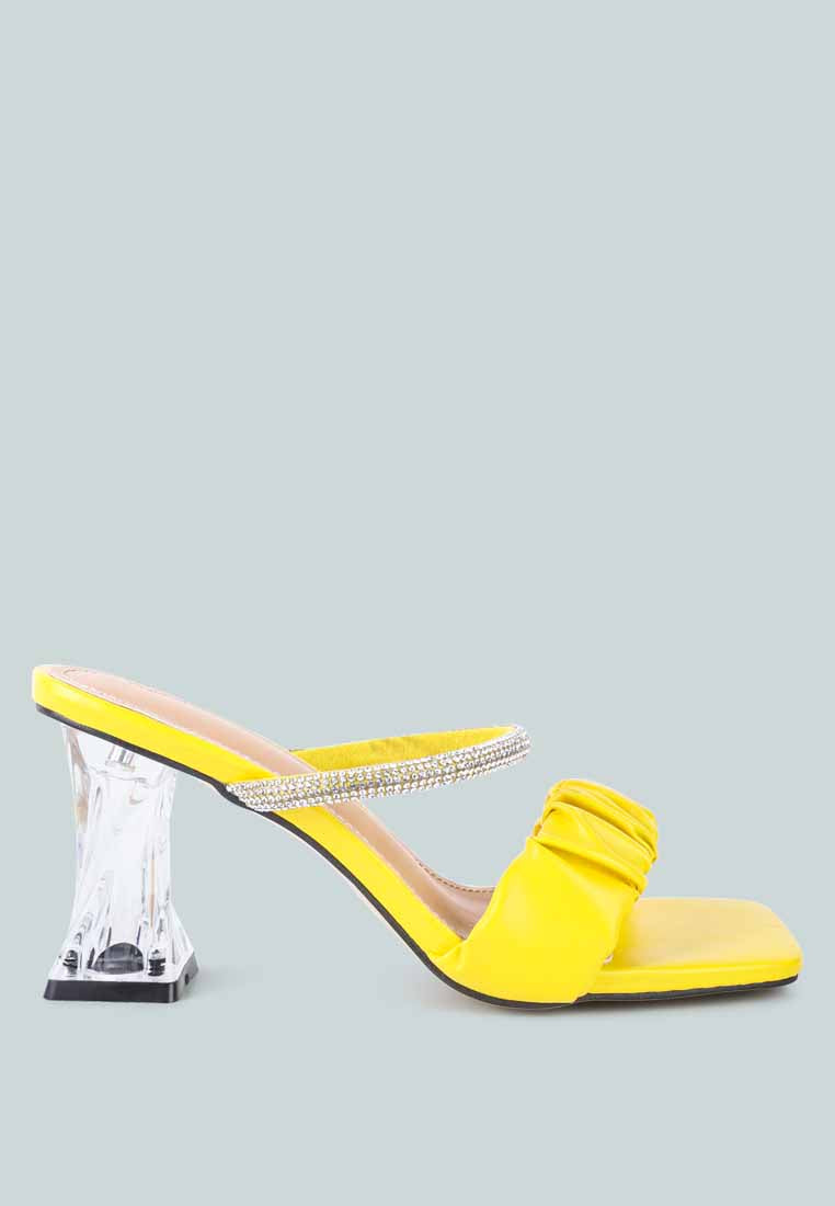 Date Look Clear Heel Rhinestone Sandals - Tigbul's Variety Fashion Shop