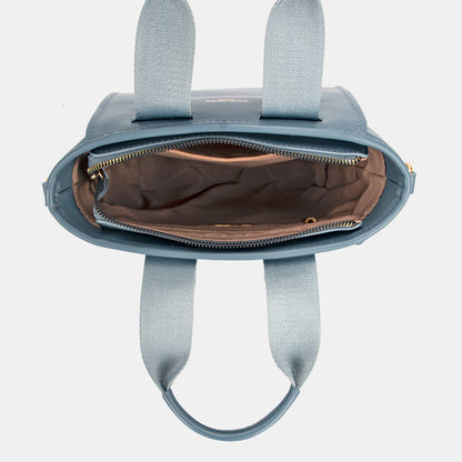 Small Handbag with Embossed Pattern Handles - Tigbul's Variety Fashion Shop