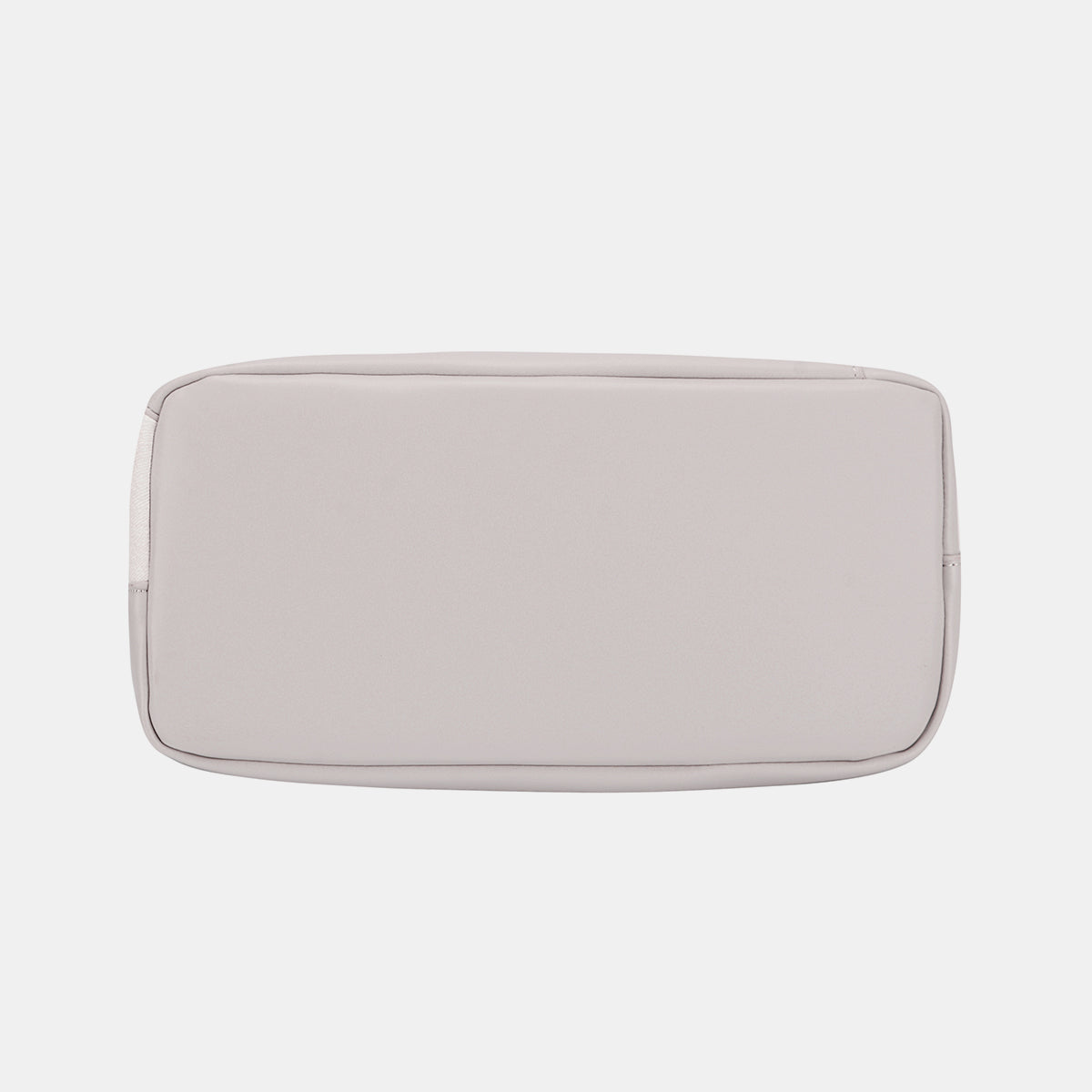 L.Grey PU leather hobo bag, smooth front panel and rounded base