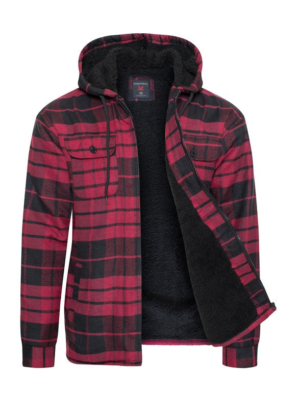 Men's Flannel Sherpa Lining Jacket - Tigbul's Variety Fashion Shop