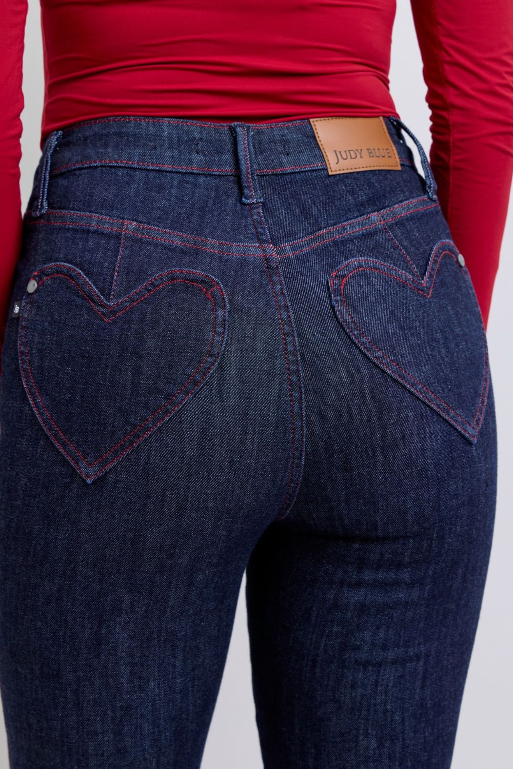 Judy Blue Full Size Heart Shaped Back Pockets Skinny Jeans - Tigbul's Variety Fashion Shop