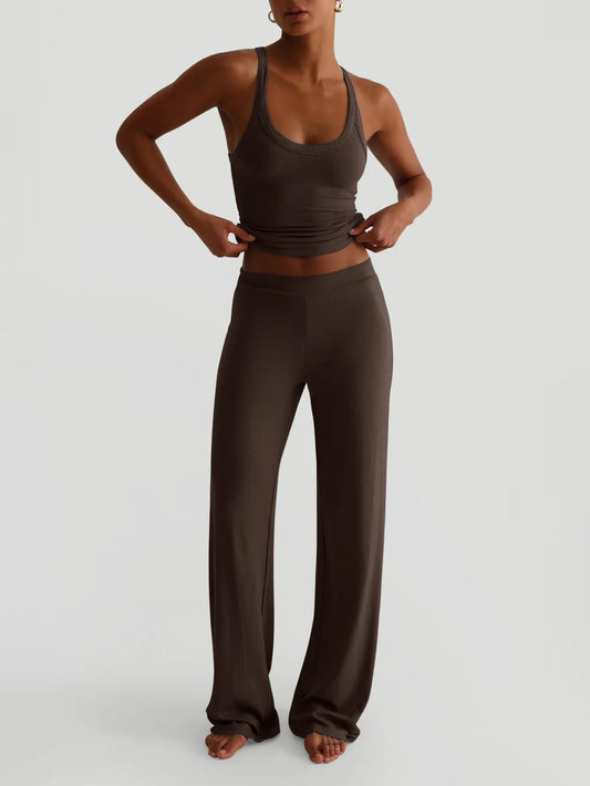 Scoop Neck Cami and Pants Set - Tigbul's Variety Fashion Shop