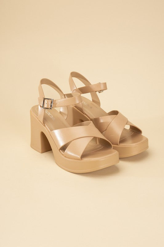 TOUCH-S Crisscross Sandal Heels - Tigbuls Variety Fashion