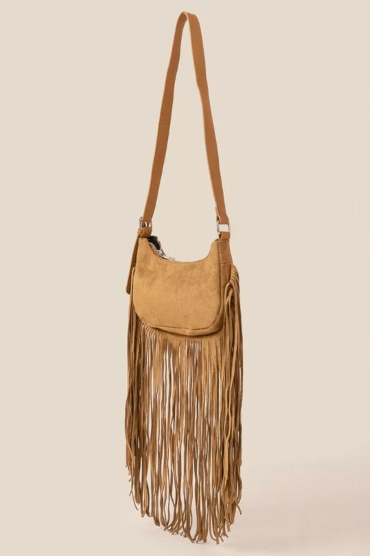 Fame Suede Fringe Crossbody Bag - Tigbul's Variety Fashion Shop