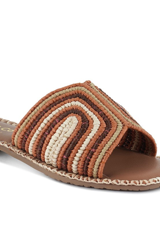 Kivah Handwoven Raffia Slip-On Flats - Tigbul's Variety Fashion Shop