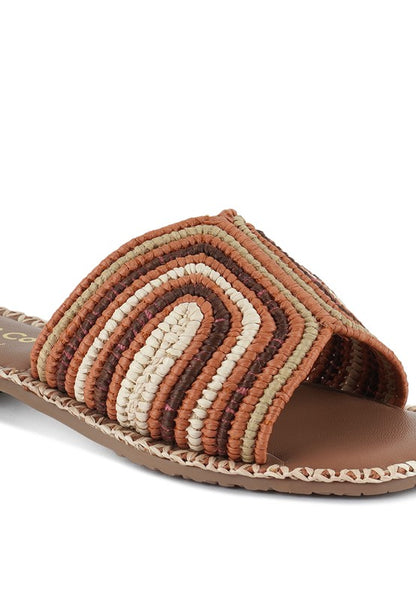 Kivah Handwoven Raffia Slip-On Flats - Tigbul's Variety Fashion Shop