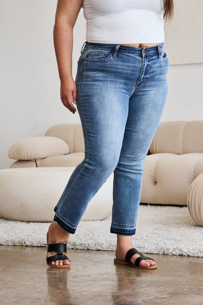 Judy Blue Full Size Release Hem Cropped Bootcut Jeans - Tigbul's Variety Fashion Shop