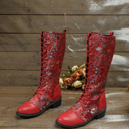 Lace Up Block Heels Boots - Tigbul's Variety Fashion Shop