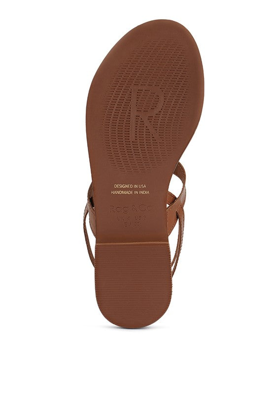 Rag & Co Irene Flat Leather Thong Sandals - Tigbuls Variety Fashion