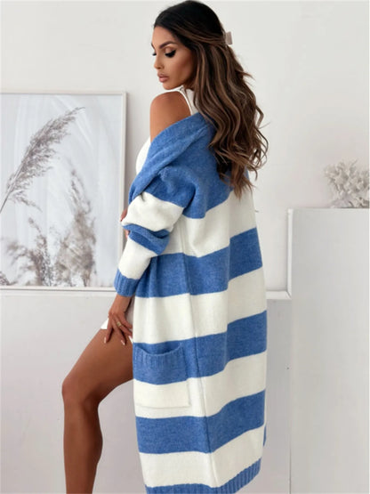 Color Block Open Front Cardigan - Tigbul's Variety Fashion Shop