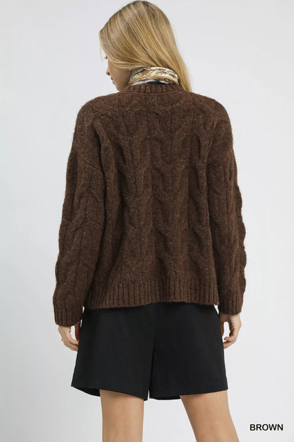 Umgee Cable Knit Cozy Sweater - Tigbul's Variety Fashion Shop