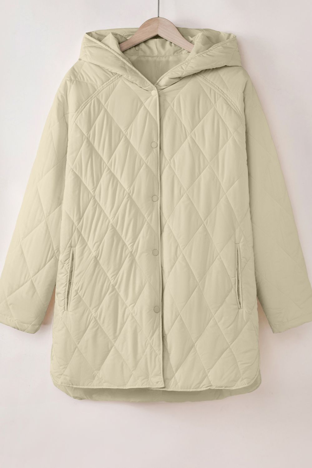 Snap Down Long Sleeve Quilted Winter Coat - Tigbul's Variety Fashion Shop