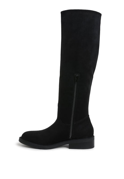 Chiru Round Toe Microfiber Calf Boots - Tigbul's Variety Fashion Shop