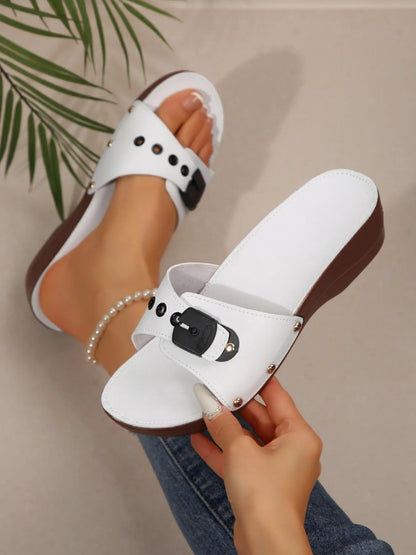Open Toe Wedge Sandals - Tigbul's Variety Fashion Shop