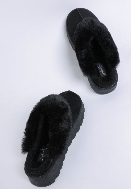Portho Faux Fur Slip Ons - Tigbul's Variety Fashion Shop