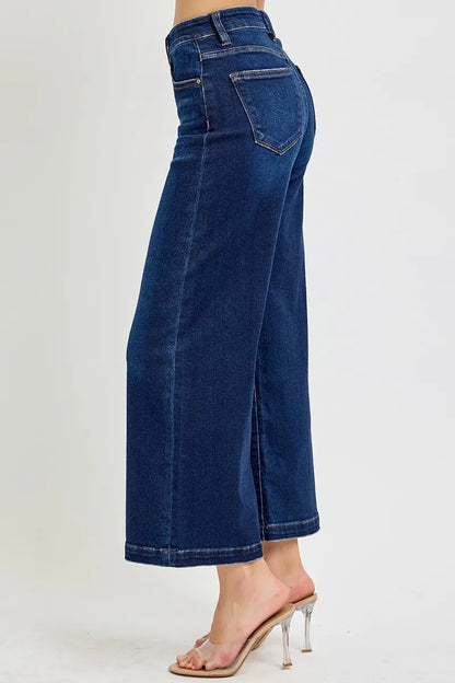 RISEN High Rise Crop Wide Jeans - Tigbul's Variety Fashion Shop