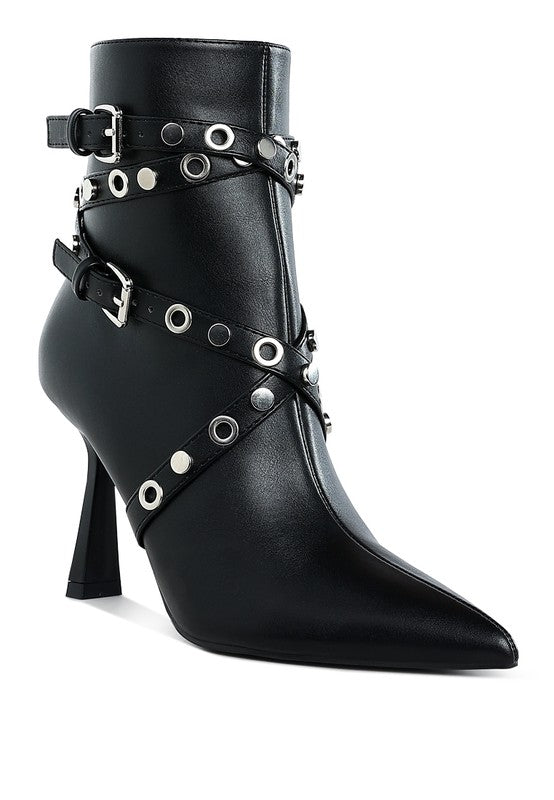 Jaunts Eyelets & Studs Harness Ankle Boots - Tigbul's Variety Fashion Shop