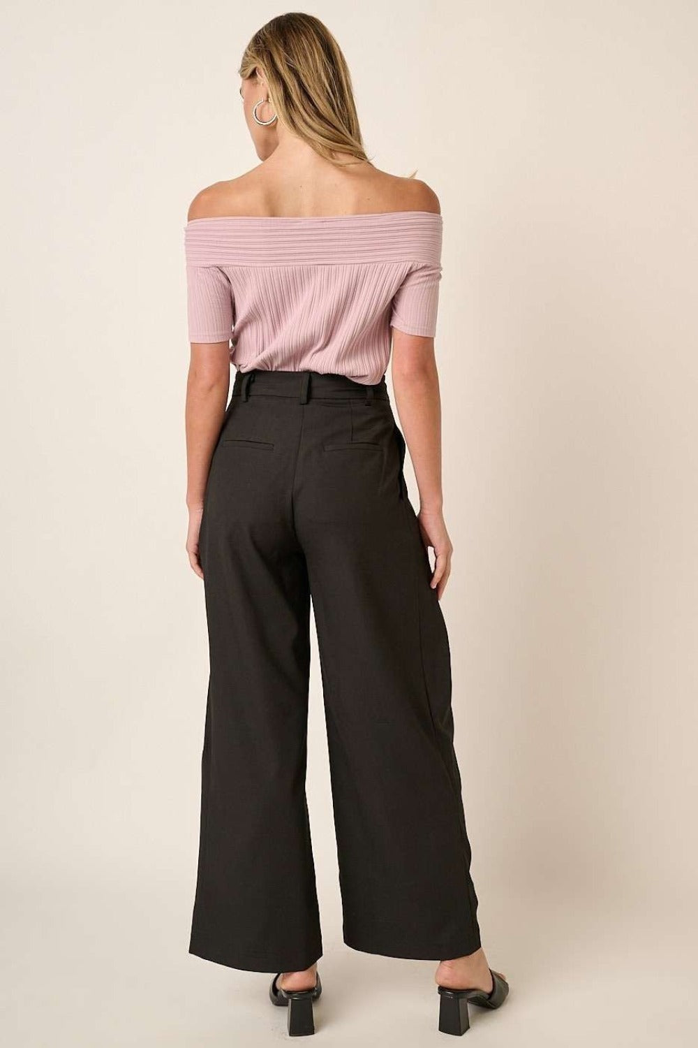 Mittoshop Deep Pleated High Waisted Wide Leg Pants - Tigbul's Variety Fashion Shop