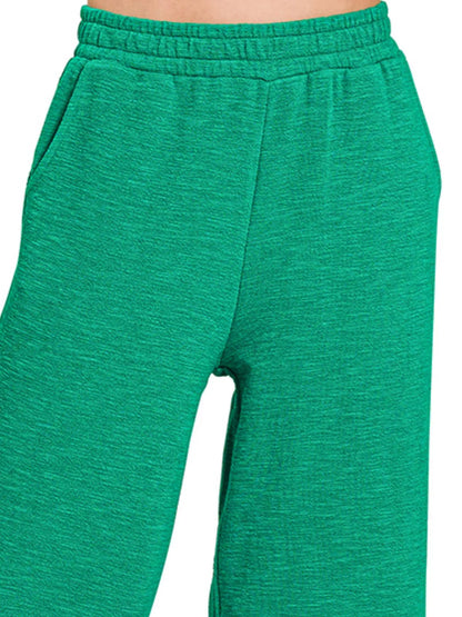 Zenana Cotton Slub Wide Leg Pants - Tigbul's Variety Fashion Shop