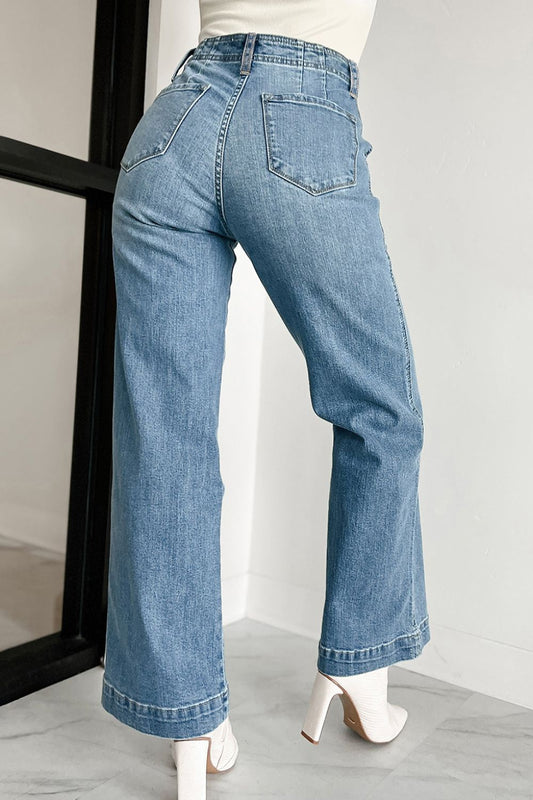 Button Fly High Waist Jeans - Tigbul's Variety Fashion Shop