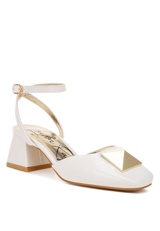 Griselda Brooch Detail Ankle Strap Sandals - Tigbul's Variety Fashion Shop