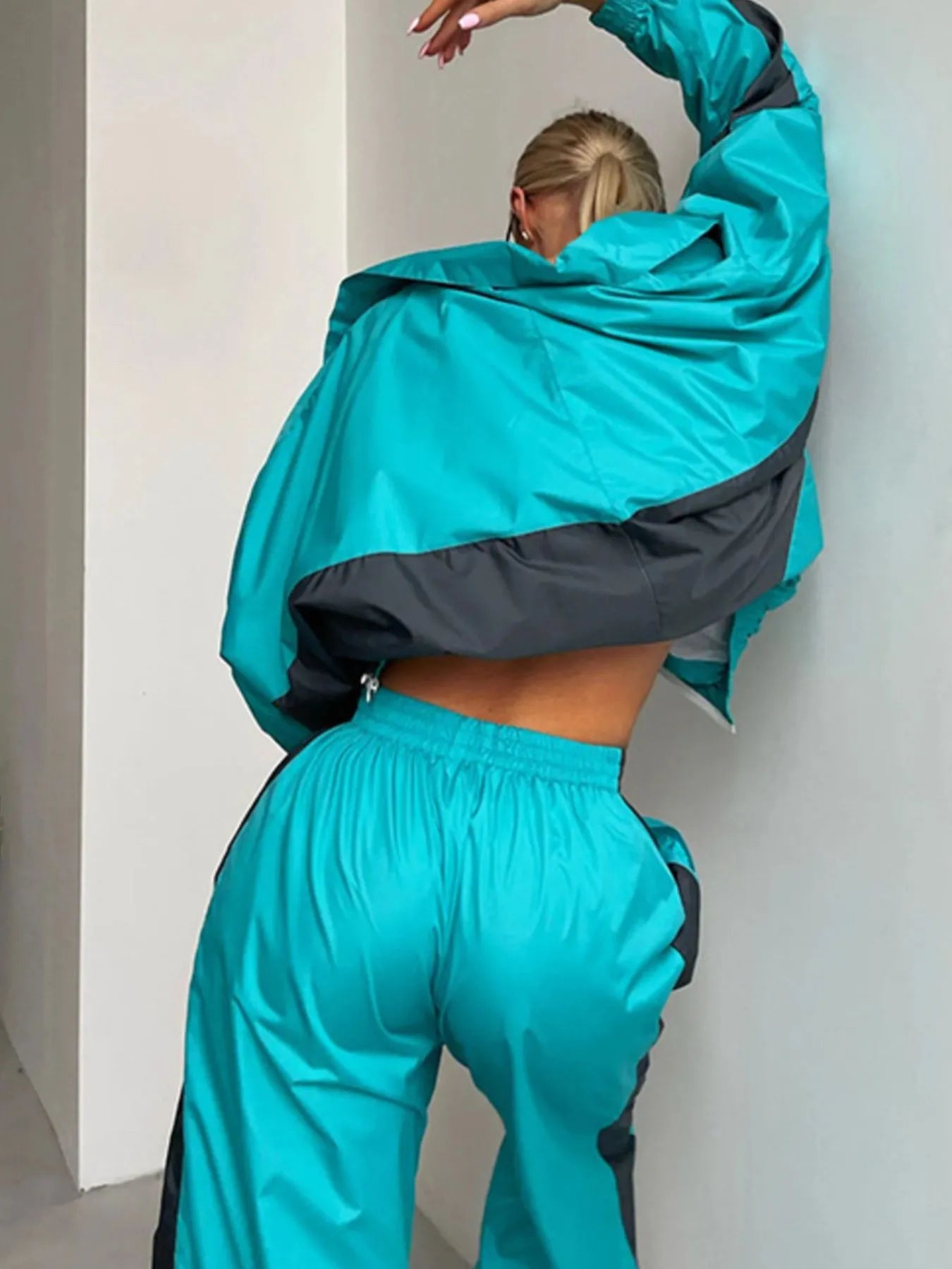 Zip Up Long Sleeve Top and Pants Set - Tigbul's Variety Fashion Shop
