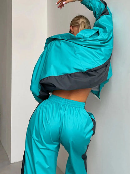 Zip Up Long Sleeve Top and Pants Set - Tigbul's Variety Fashion Shop