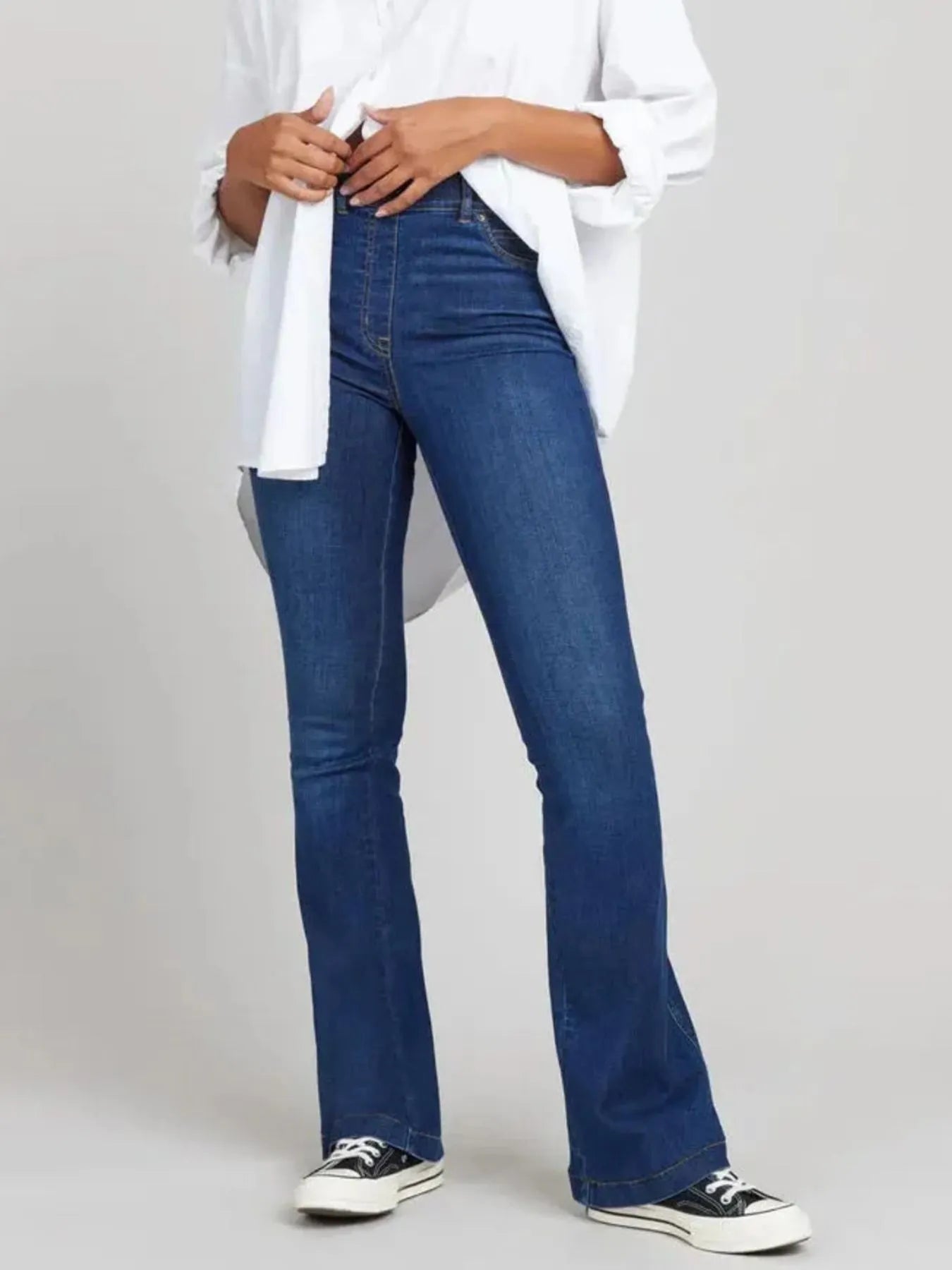 Full Size High-Waisted Flare Jeans Plus Size - Tigbul's Variety Fashion Shop