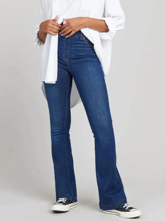 Full Size High-Waisted Flare Jeans Plus Size - Tigbul's Variety Fashion Shop