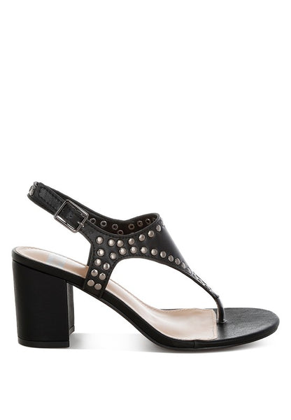 Nerina Studded Genuine Leather Sandals - Tigbul's Variety Fashion Shop