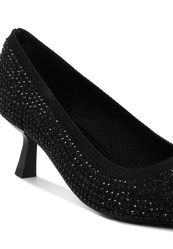 Vimto Breathable Flyknit Rhinestone Pumps - Tigbul's Variety Fashion Shop