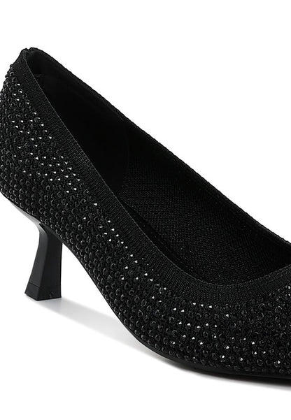 Vimto Breathable Flyknit Rhinestone Pumps - Tigbul's Variety Fashion Shop
