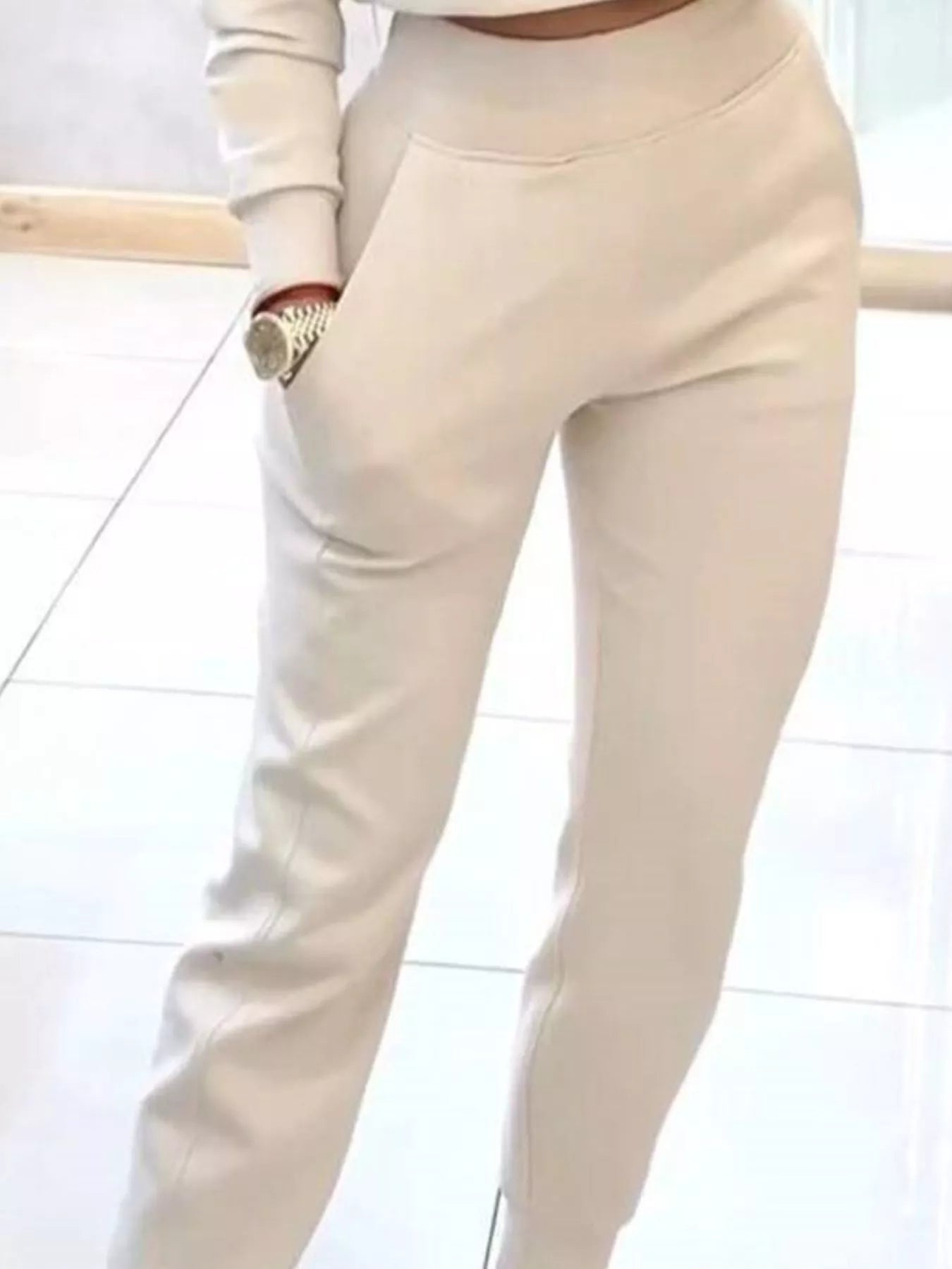 Casual Chic Cropped Sweatshirt and Jogger Set - Tigbul's Variety Fashion Shop