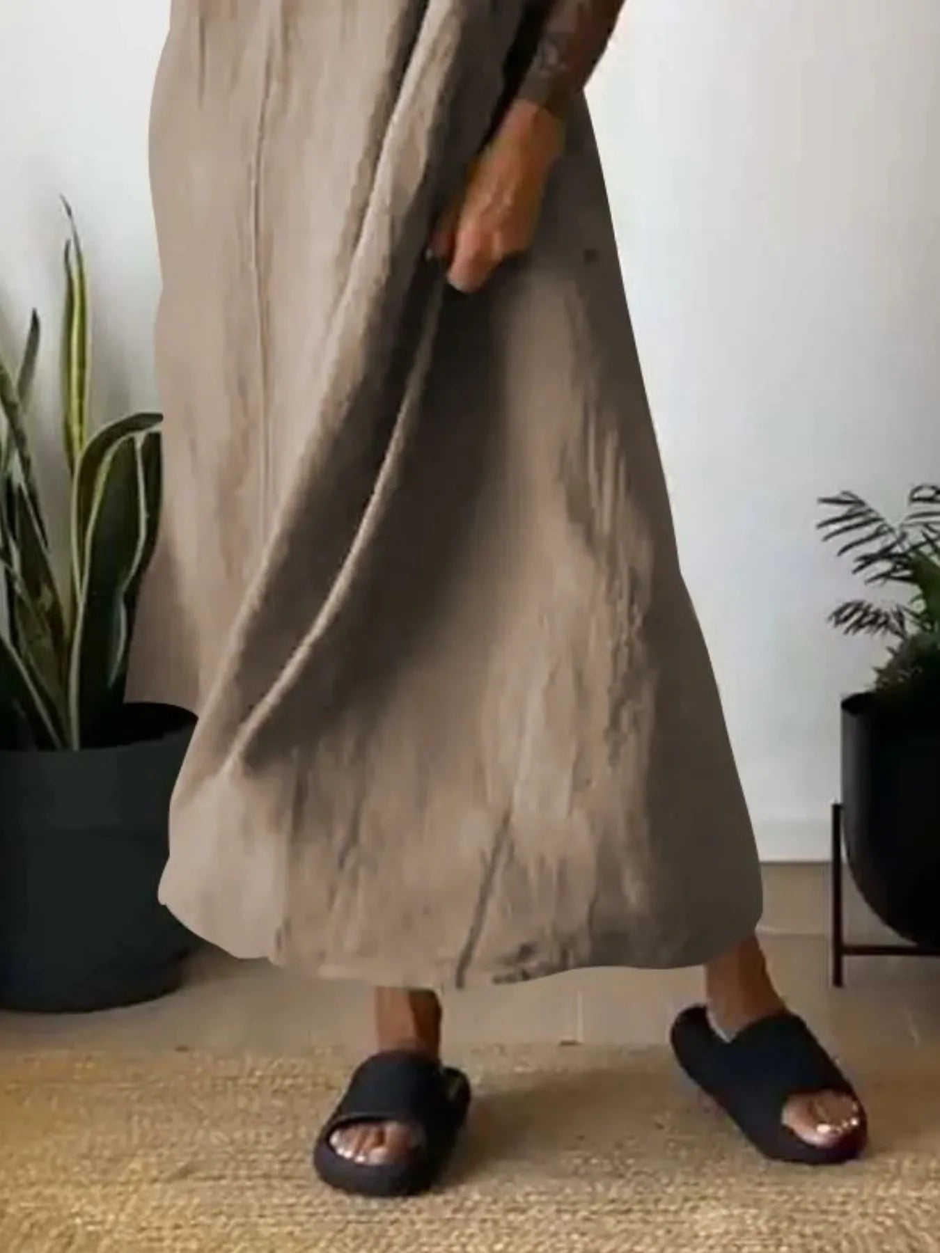 Ruched Cami Maxi Dress with Pockets Size Small - 5XL Plus - Tigbul's Variety Fashion Shop