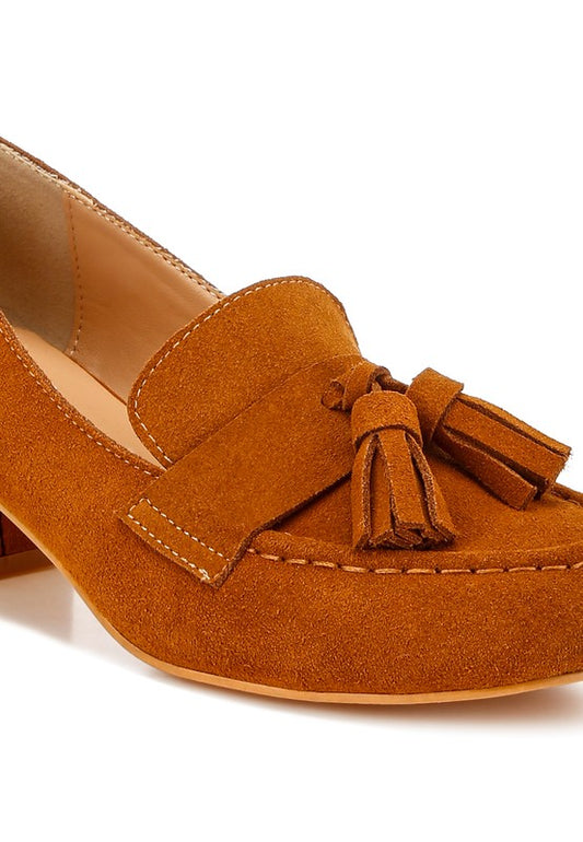 Aloha Tassels Detail Genuine Suede Loafers - Tigbul's Variety Fashion Shop