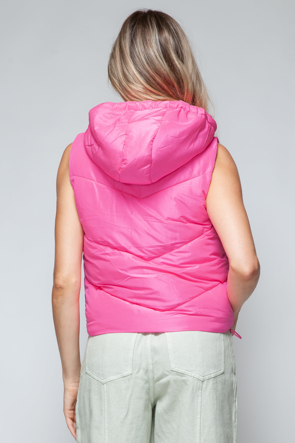 Snobbish Zip Up Quilted Hooded Vest - Tigbul's Variety Fashion Shop