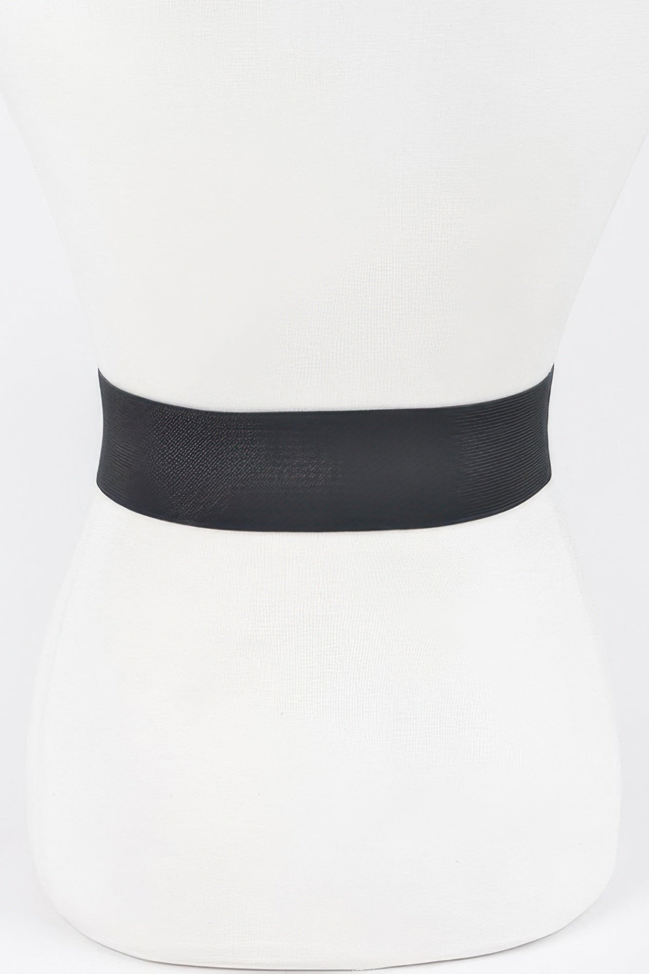 Black elastic plus size belt band, no flower detail shown