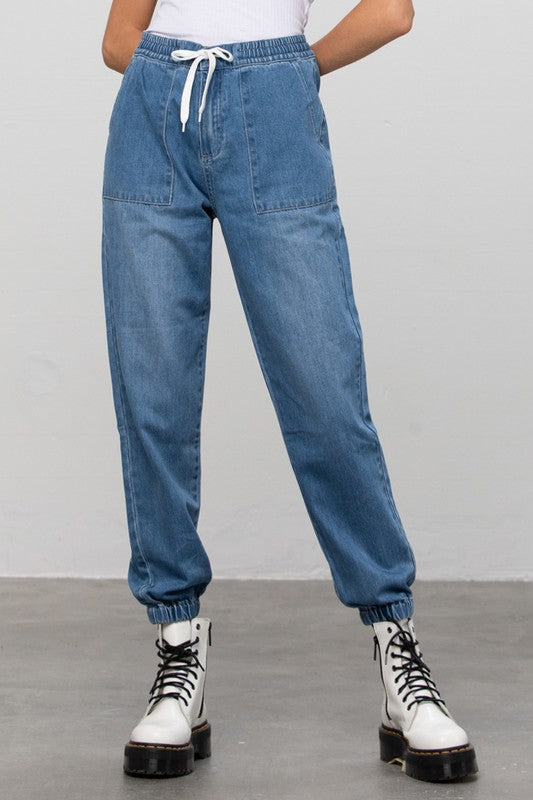 Denim Jogger Pants - Tigbul's Variety Fashion Shop