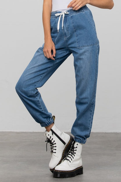 Denim Jogger Pants - Tigbul's Variety Fashion Shop