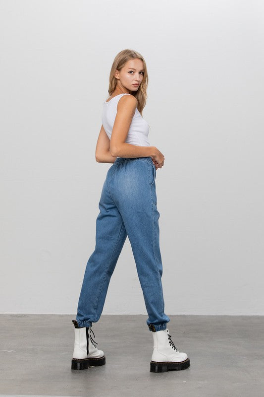 Denim Jogger Pants - Tigbul's Variety Fashion Shop