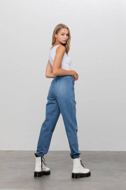 Denim Jogger Pants - Tigbul's Variety Fashion Shop